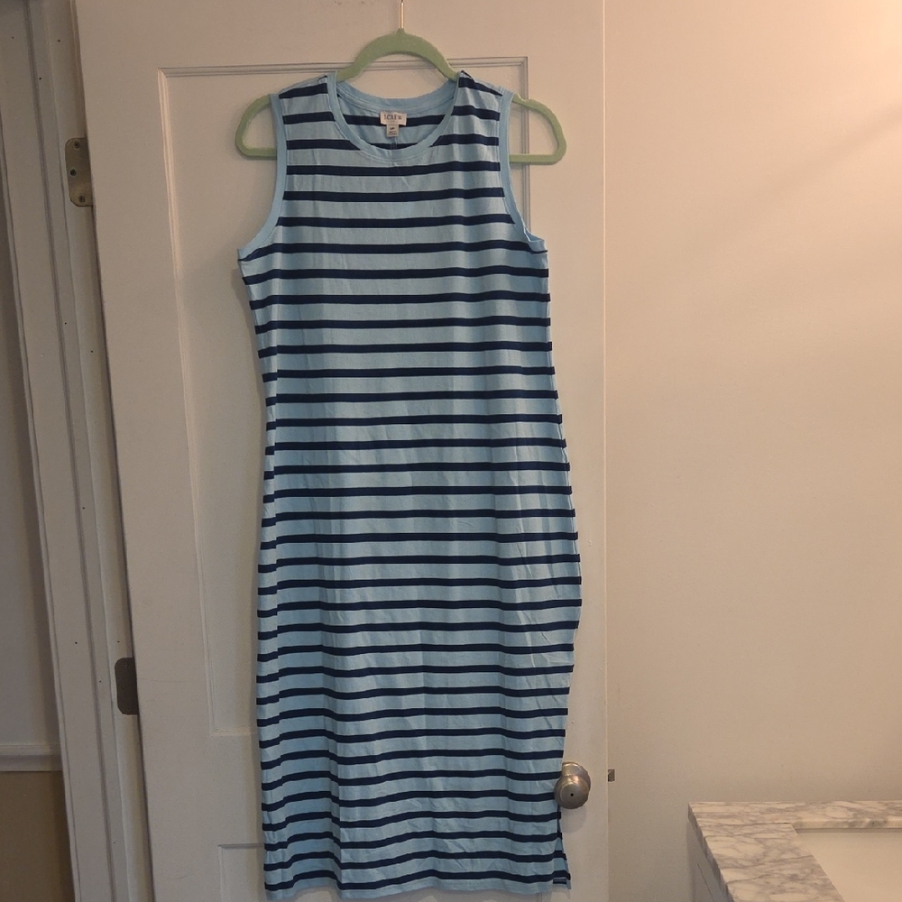 J. Crew Navy and Light Blue Striped Top
